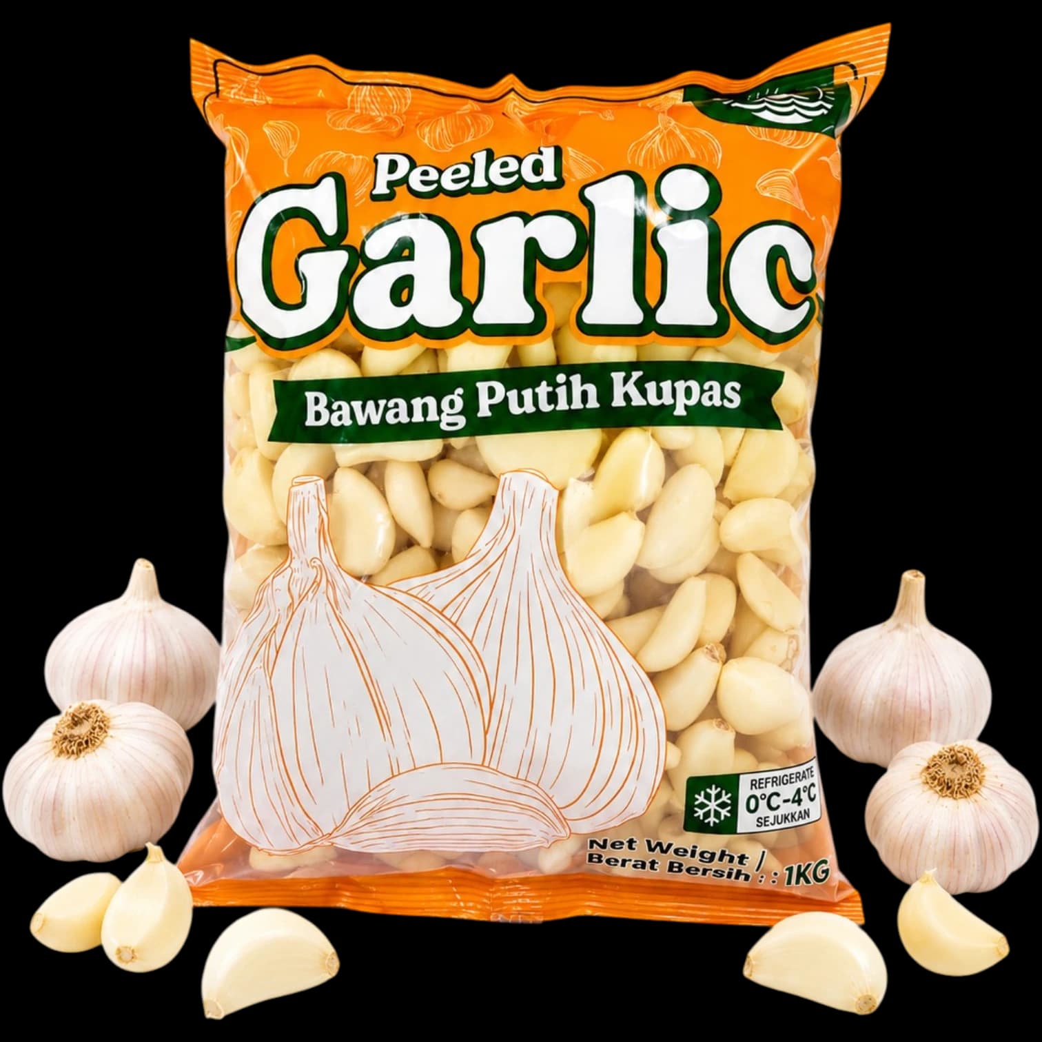 BLP Fresh Pack – Bulk Packed Peeled Garlic 1KG